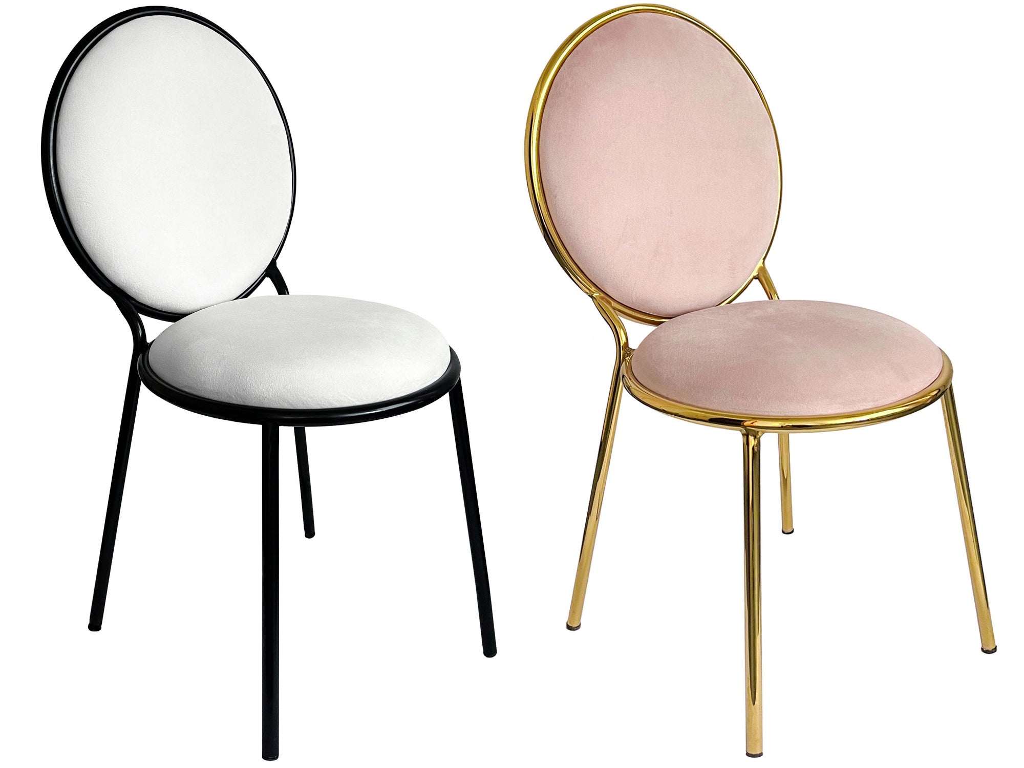 Samtstuhl Paris mieten - schwarz-weiß & gold-rosé für Hochzeit & Event