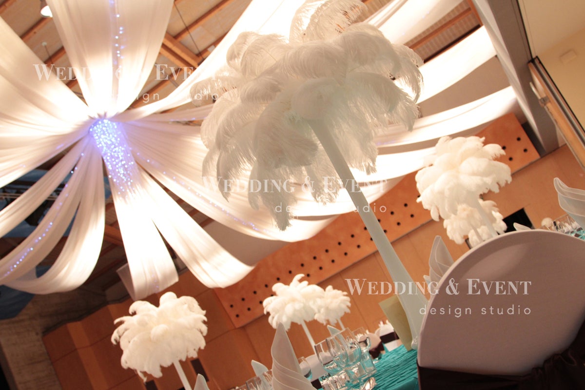Baldachin Dekohimmel mieten mit LED-Beleuchtung - Hochzeit Deckendekoration Verleih – 2
