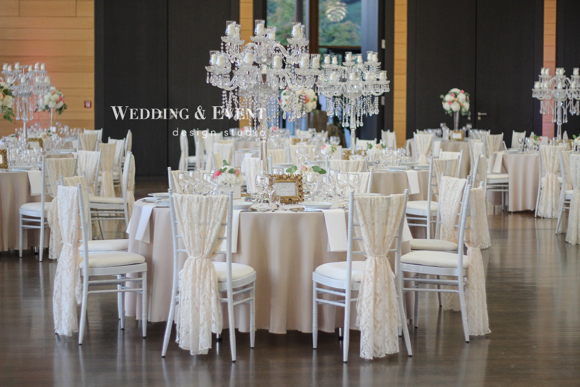 17-Arm Kristall-Kerzenständer DAUPHINE mieten - 110 cm inkl. Glasaufsatz, Hochzeit Event – 2