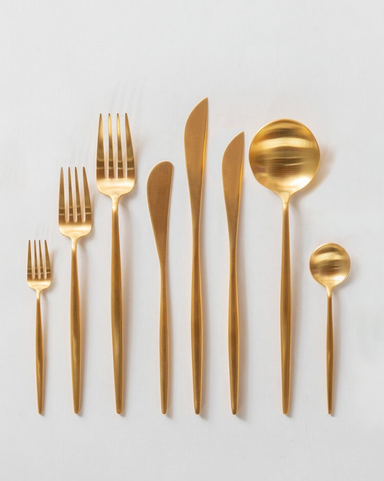 Besteck STILETTO mieten - mattes Gold, Silber, Schwarz - hochwertiger Stahl, titanbeschichtet – 2