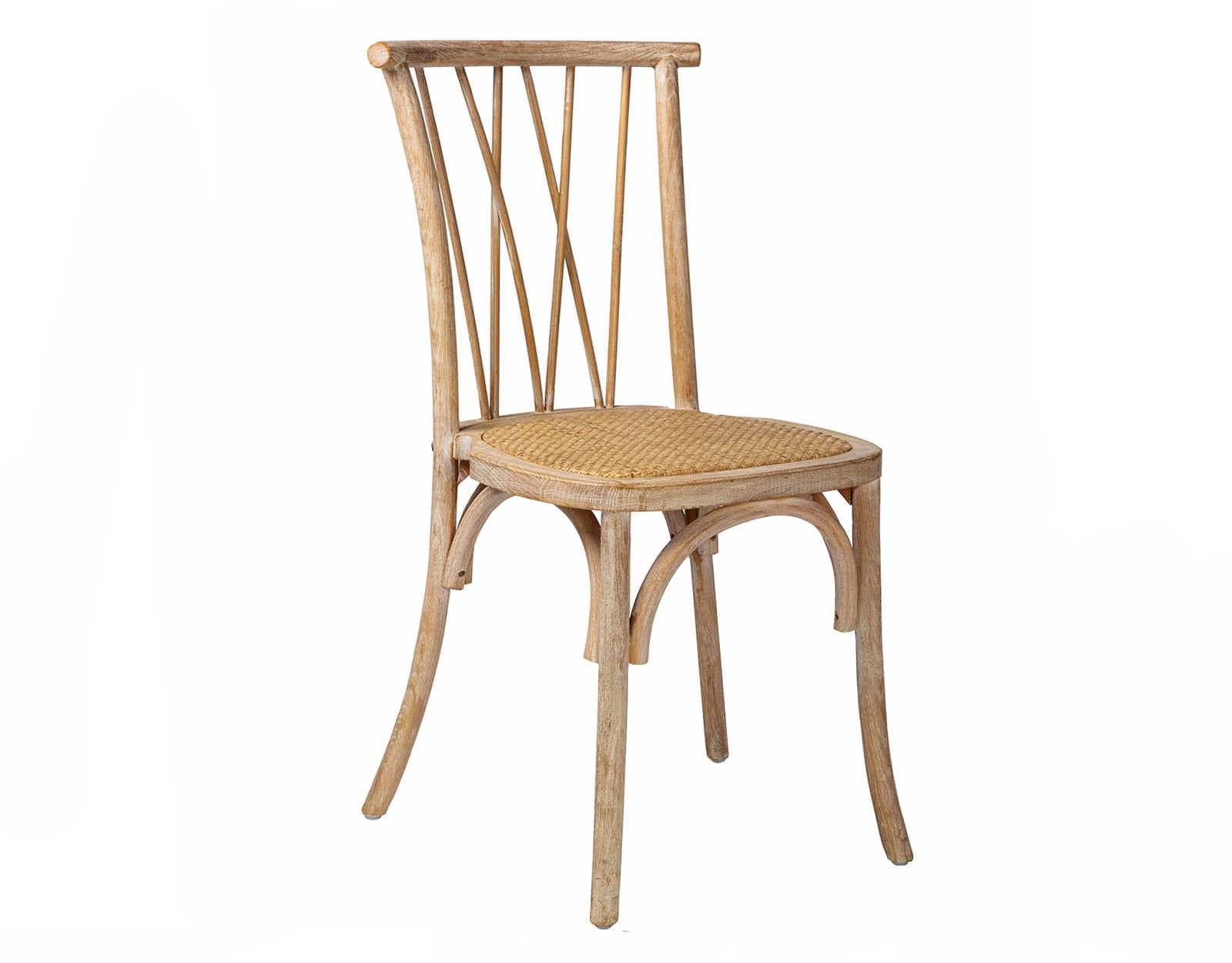 Holzstuhl ARTOIS mieten - naturbraun mit Rattan-Sitzfläche, Hochzeitsstuhl