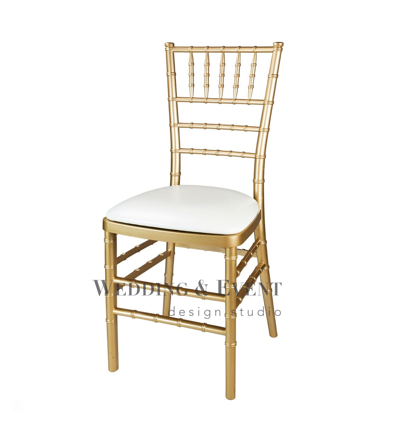 Chiavari Holzstuhl gold mieten inkl. Sitzkissen - Tiffany Stuhl für Hochzeit & Event
