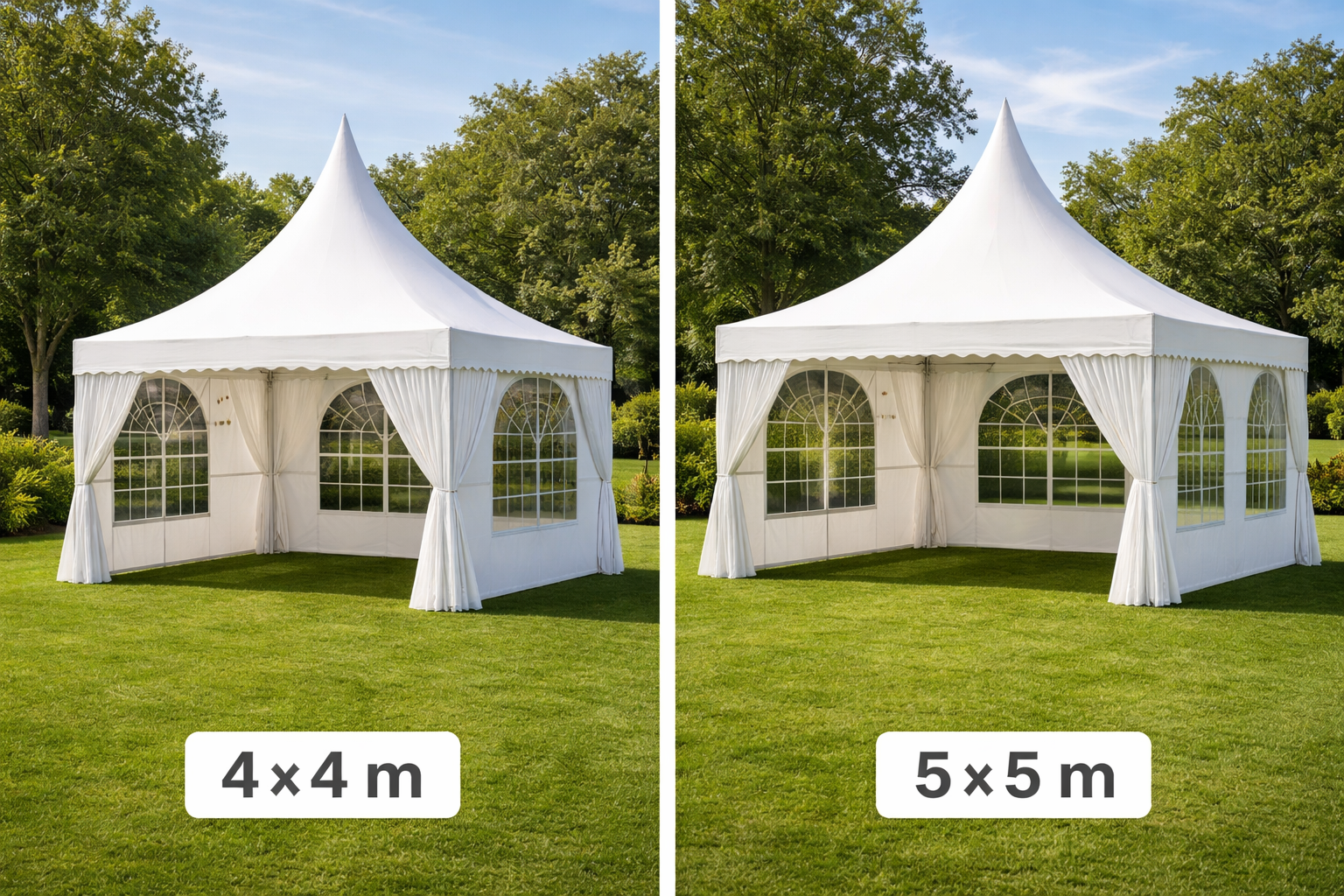 Pagodenzelt mieten 4x4 oder 5x5