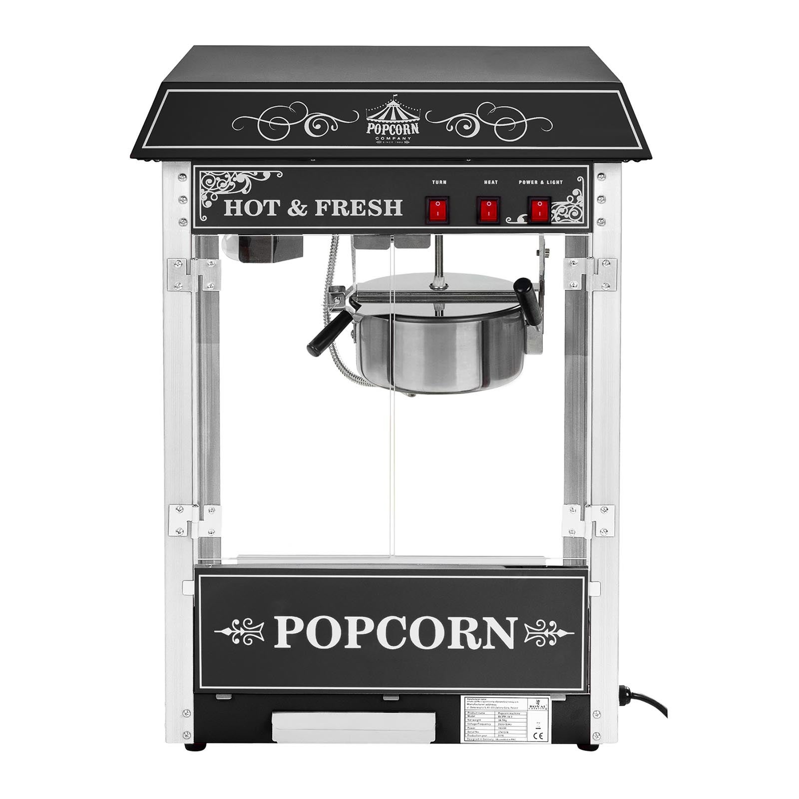 Popcornmaschine mit Wagen - Retro-Design - schwarz – 3