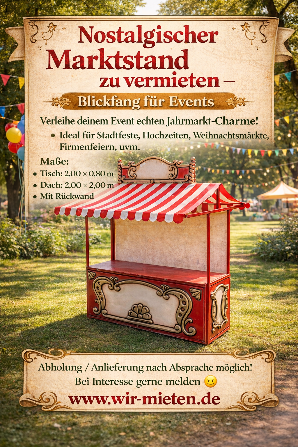 Nostalgischer Marktstand  – Blickfang für Events – 3