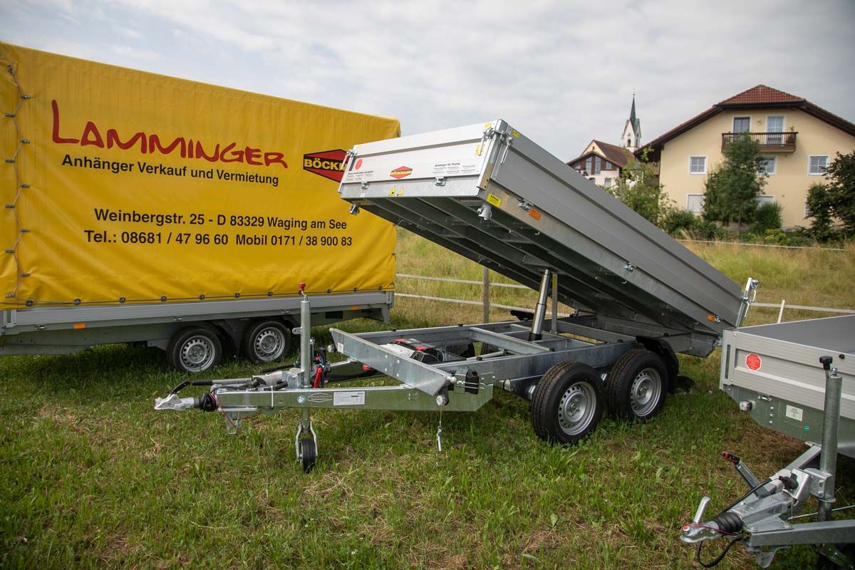 Kipper mieten 3.500 kg – Kippanhänger mit Elektro-Hydraulikpumpe – 3