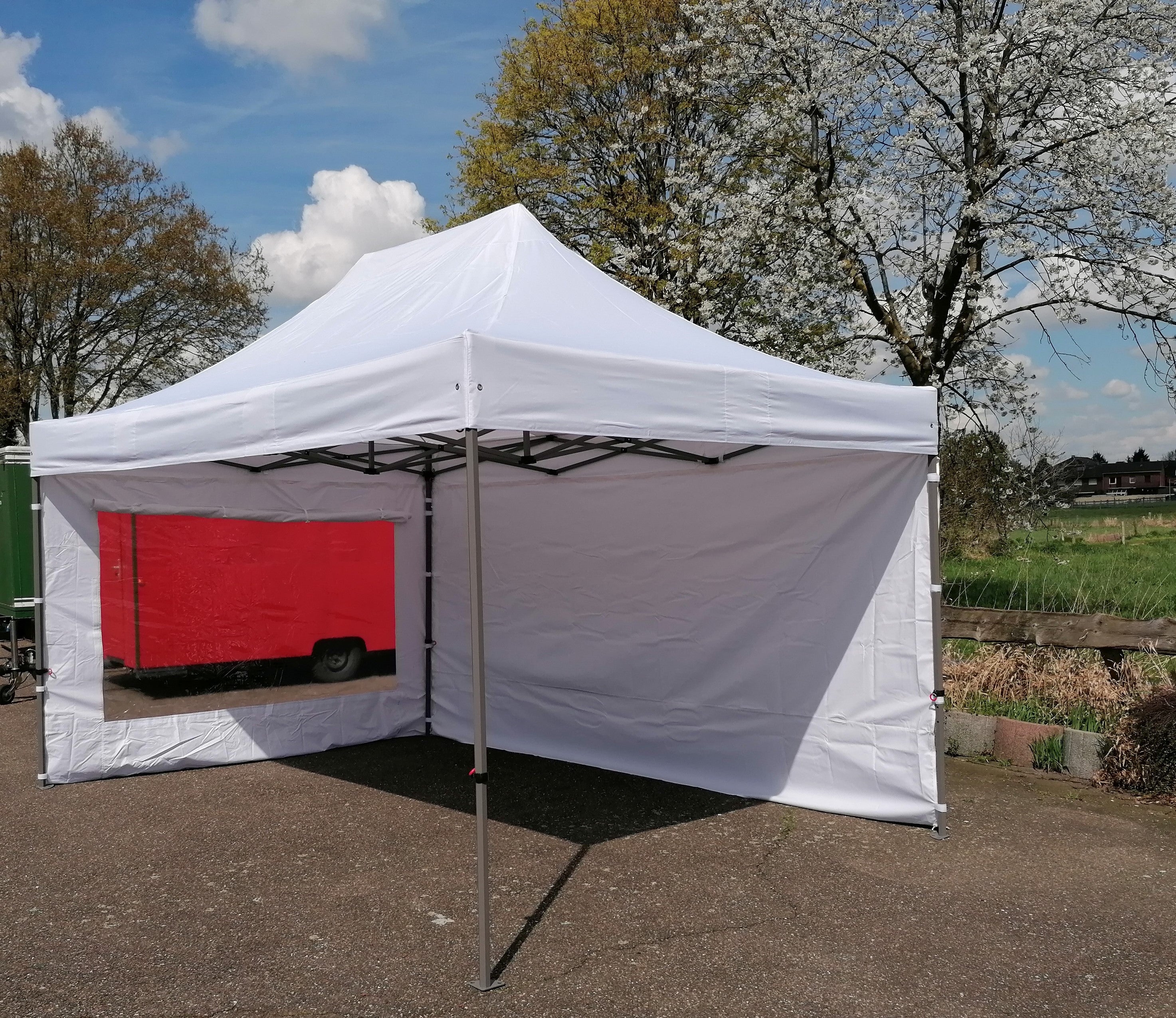 Faltpavillon mieten 3 x 4,5 m - Partyzelt Schnellbauzelt mit 2 Seitenteilen, wasserdicht – 2