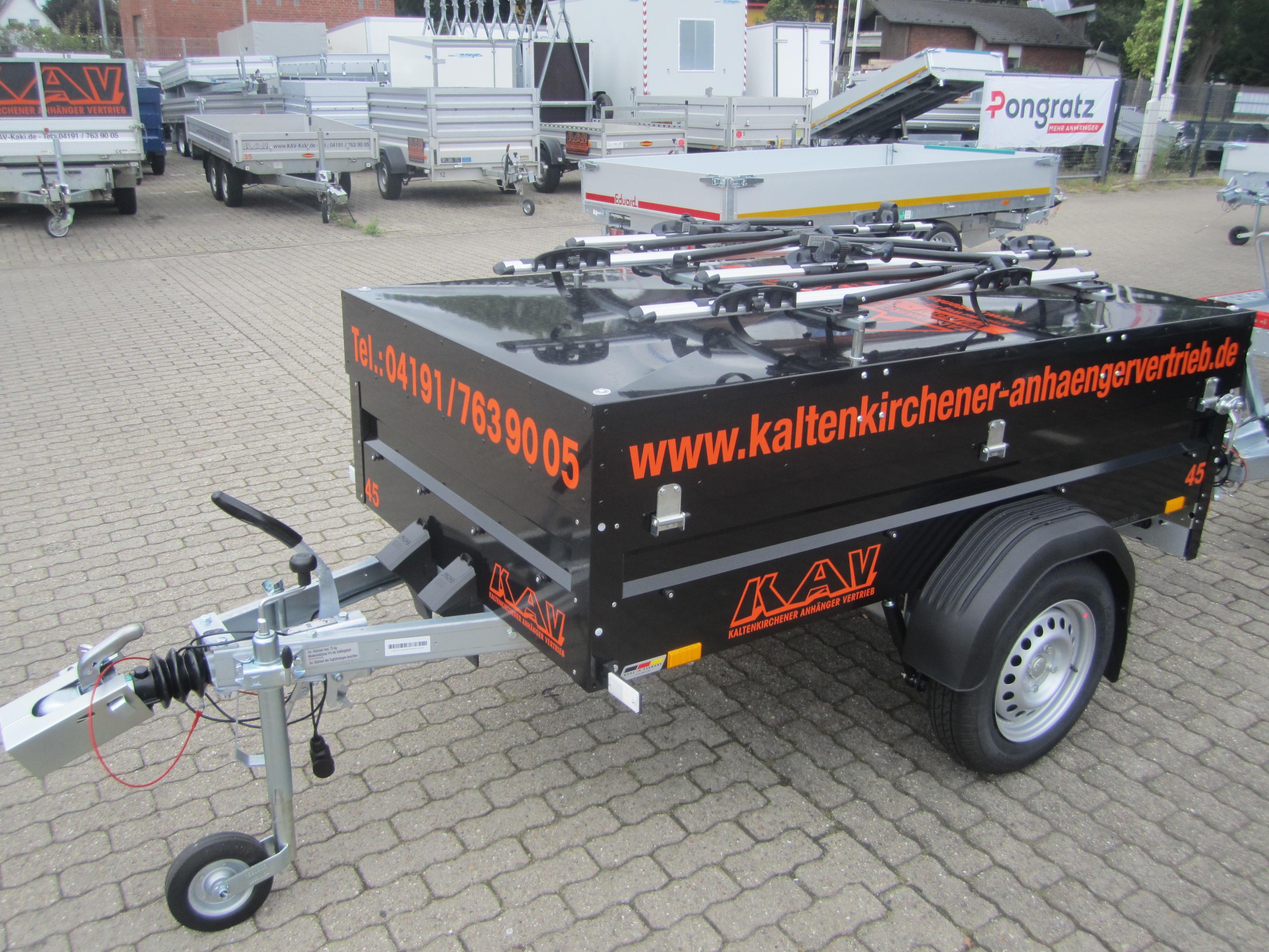 Deckel Anhänger mit Fahrradträgern Urlaubsanhänger Anhänger Mieten PKW Anhänger Autotransport Kofferanhänger Motorrad Anhänger Trailer Planen Anhänger Kipper