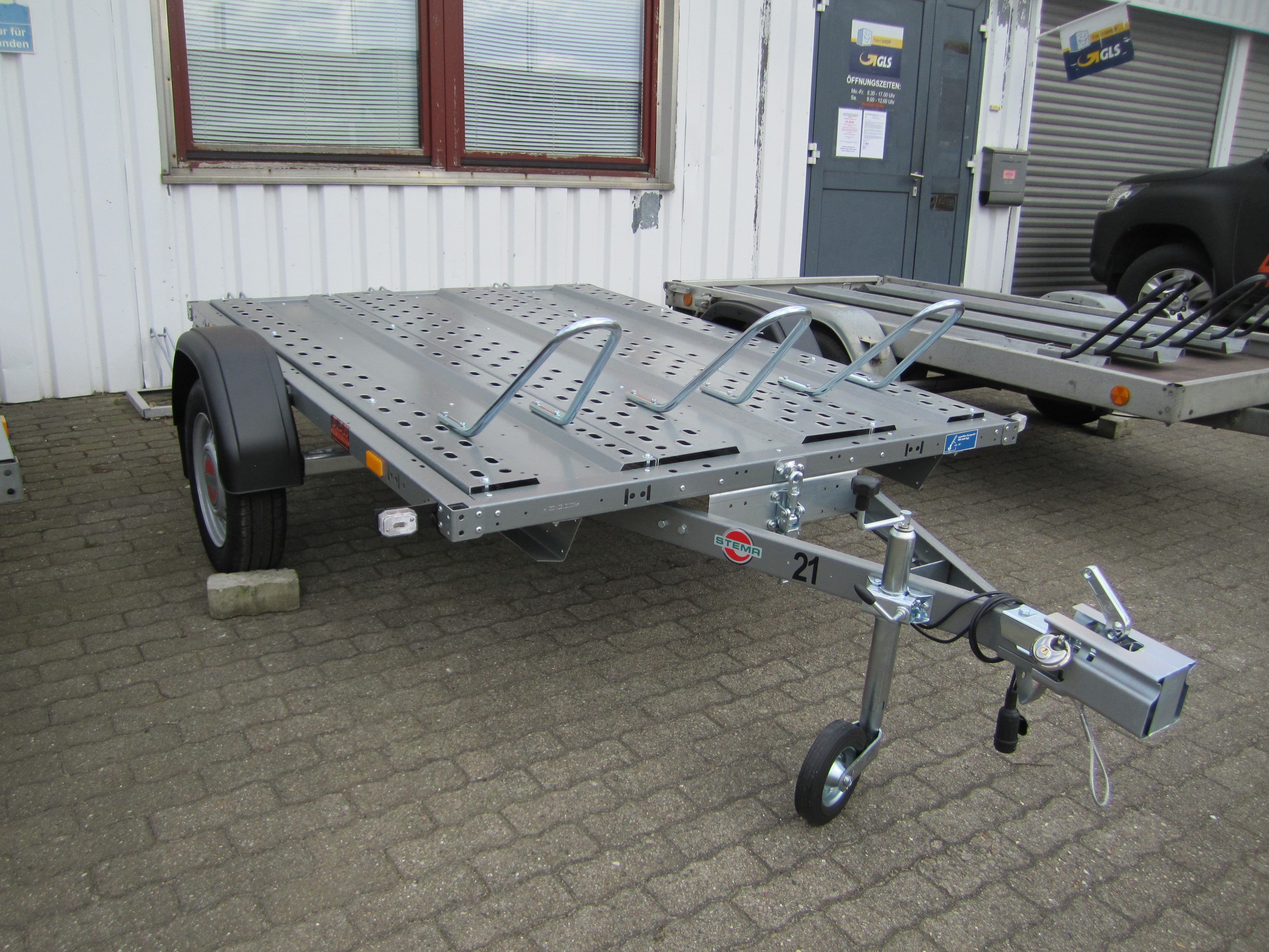 Motorrad Anhänger 750 KG für1-2 Motorräder Anhänger Mieten PKW Anhänger Autotransport Kofferanhänger Motorrad Anhänger Trailer Planen Anhänger