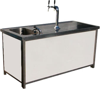 Mobiler Profi-Zapftresen 1-leitig, klappbar, 200 x 75 x 92 cm mieten mieten