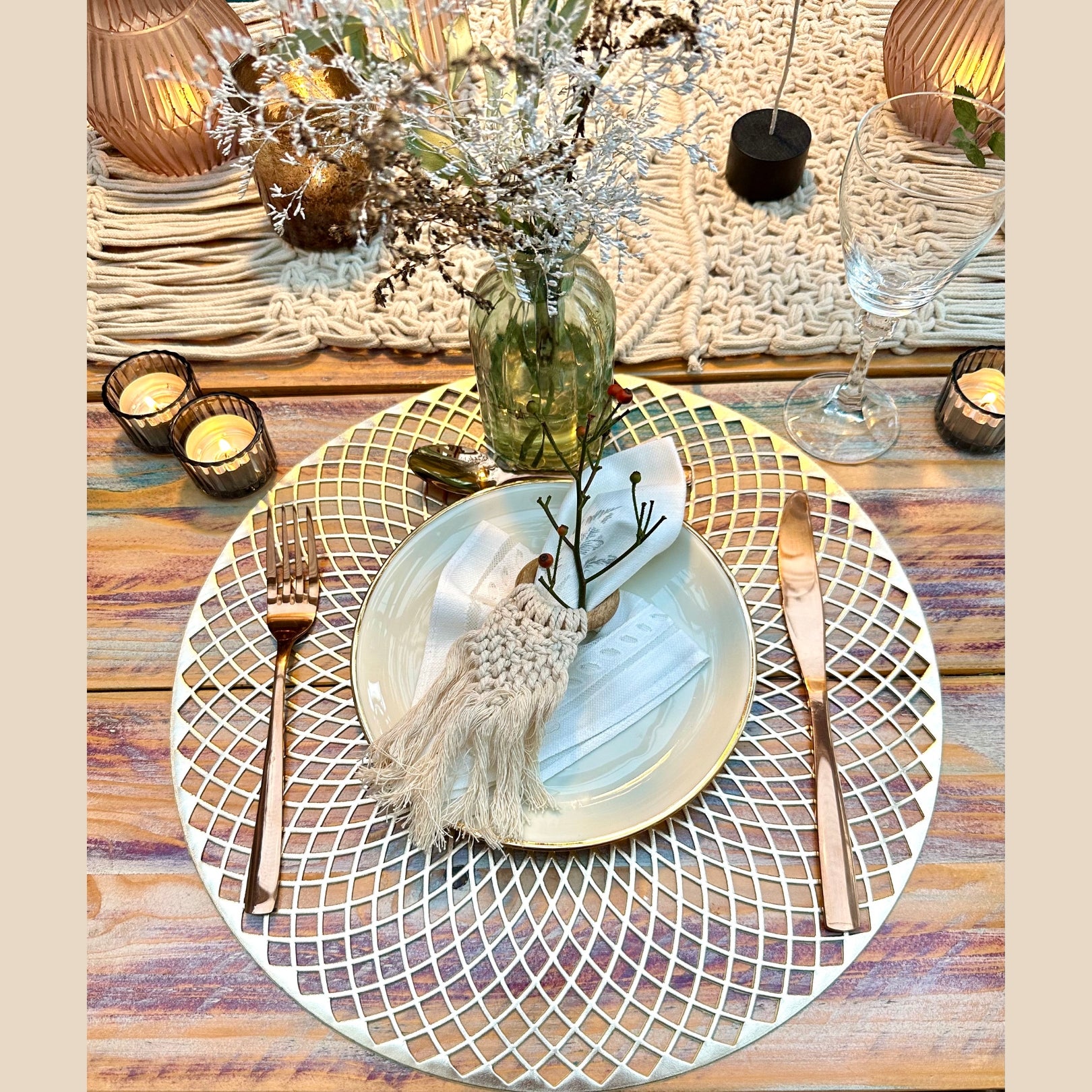 Platzsets mieten in Gold, Silber & Rosé – Untersetzer & Dekoteller fürs Event – 3