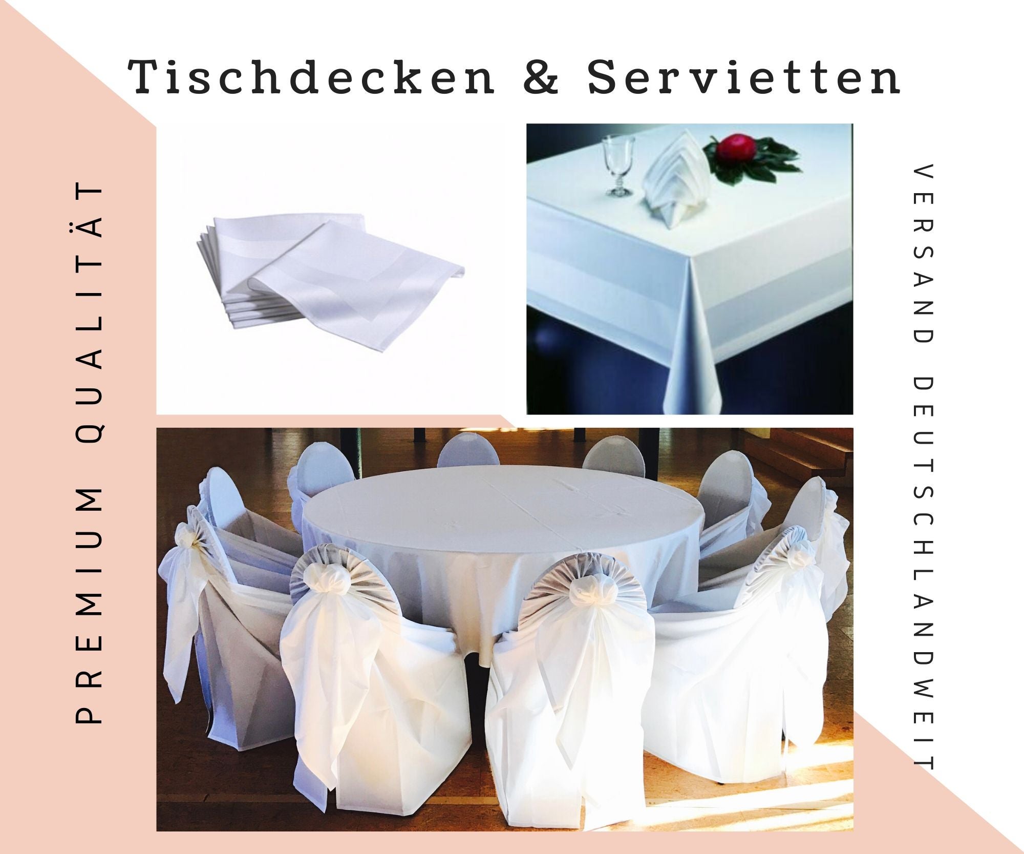 Servietten & Tischdecken mieten – rund und eckig, viele Farben, inkl. Reinigung