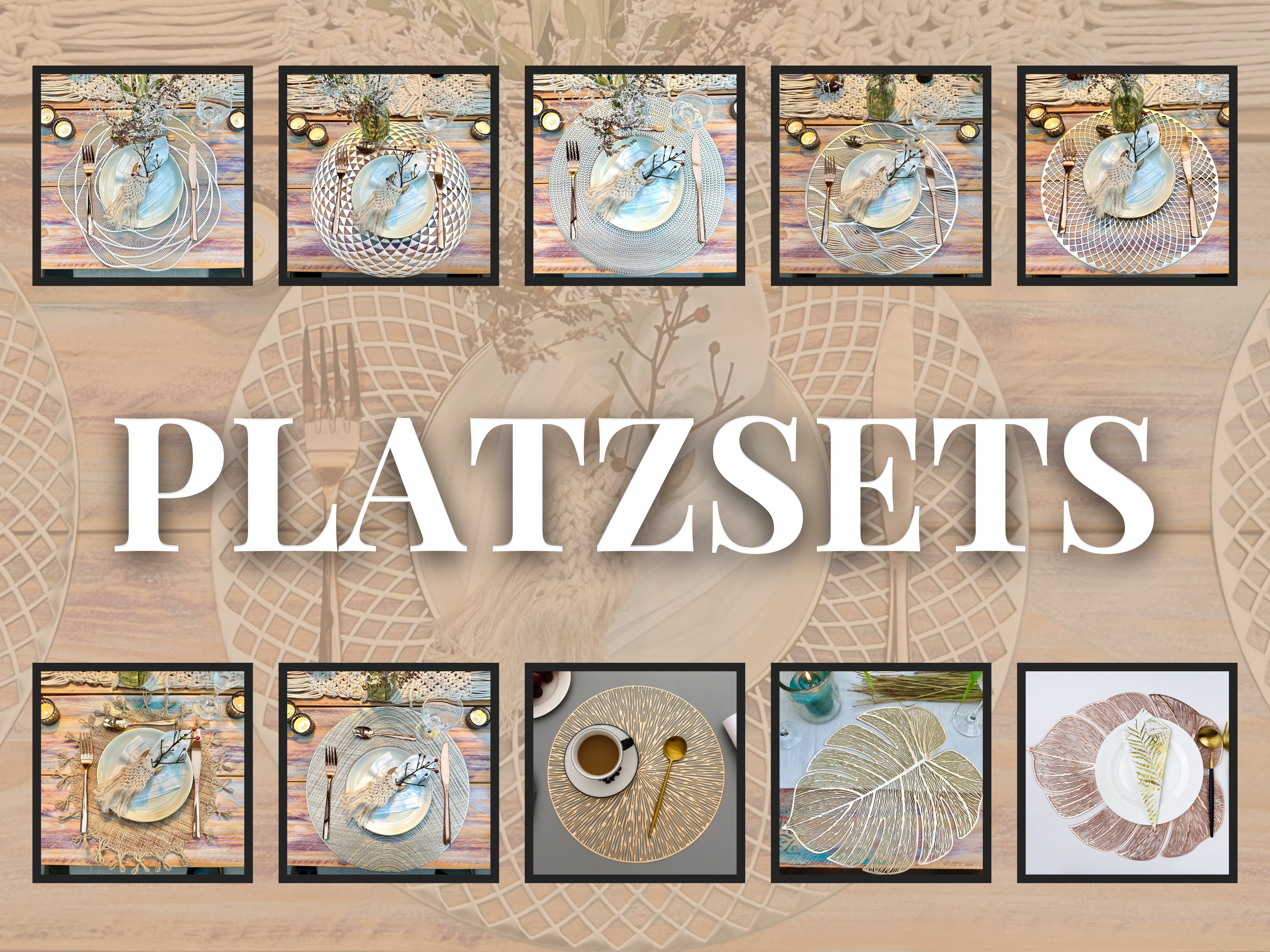 Platzsets mieten in Gold, Silber & Rosé – Untersetzer & Dekoteller fürs Event