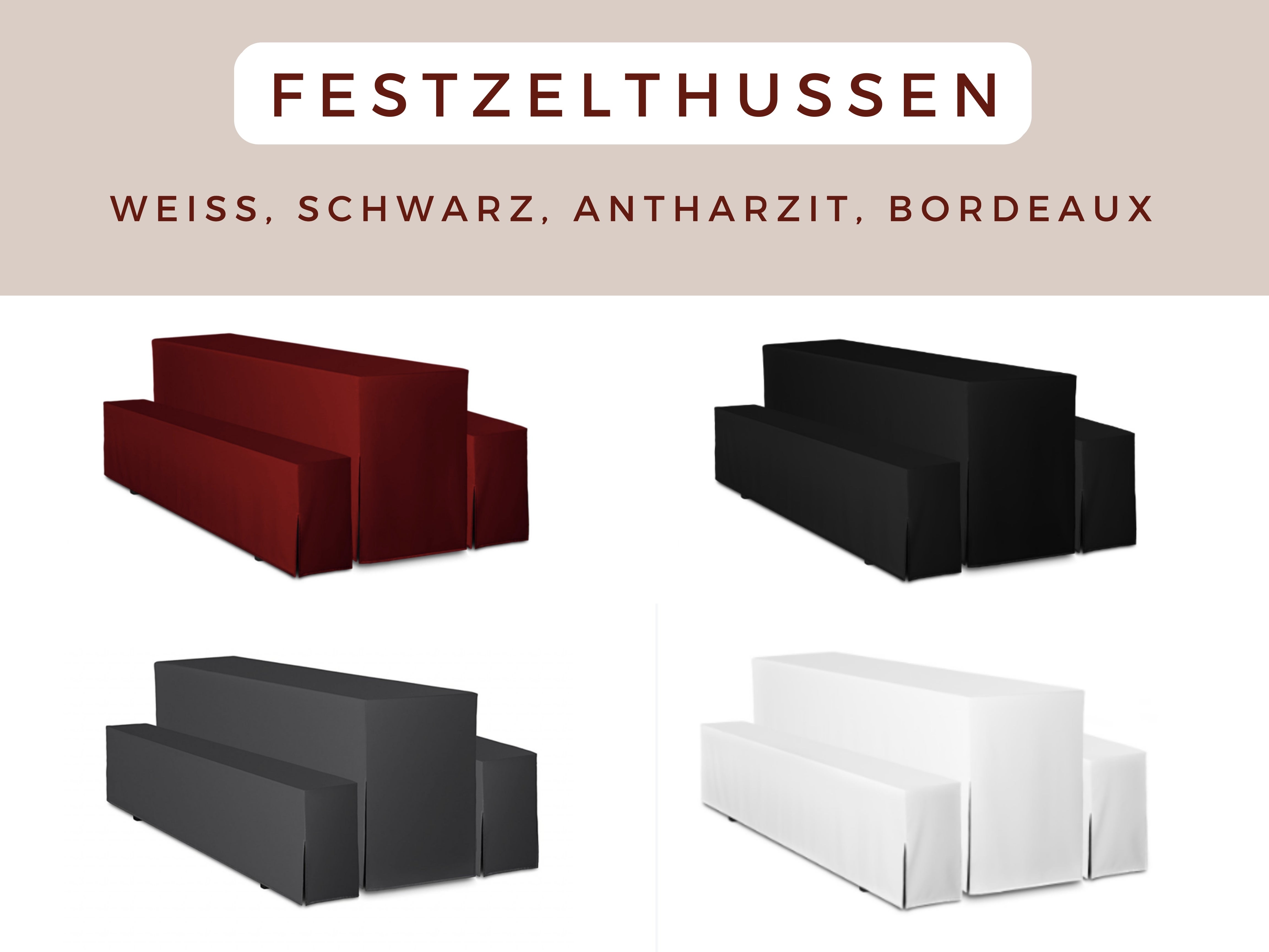 Stuhlhussen & Stretchhussen mieten – Steh-, Festzelt- & Banketthussen, Skirting – 3
