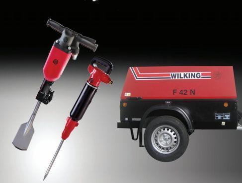 Baukompressor mieten – Wilking F42N, robust & servicefreundlich