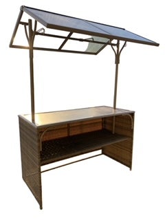 Cocktailstand / Glühweinstand mieten – Rattan, überdacht – 4