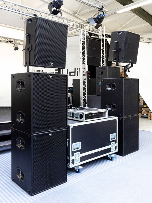 PA-Anlage groß mieten – PL-Audio Komplettset mit 4 Subs & Mischpult