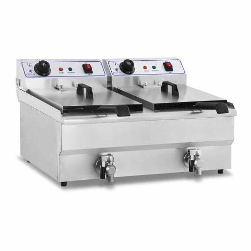 Fritteuse mieten – Royal, elektrisch, 2 x 13 l, 2 x 2.300 W, Edelstahl
