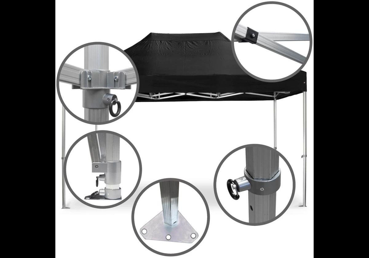 Faltzelt 3x4,5 m mieten – Pavillon anthrazit, wetterfest – 2
