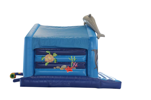 Hüpfburg "Flipper" mieten – 6 x 6 m, Delfin-Design für Kinder – 2