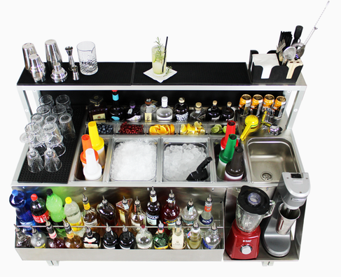 Mobile Cocktailstation mieten – 150 cm, modern & hochwertig