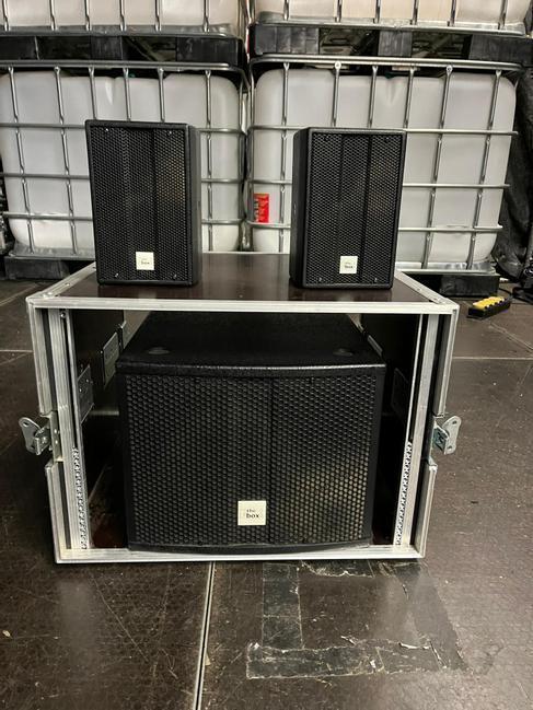 Beschallungsanlage mieten – aktives 2.1 Soundsystem im Case – 2