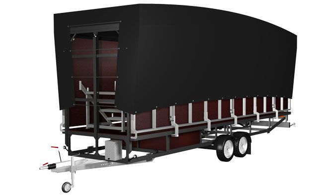 Rundbogen Trailerbühne mieten – mobile Open Air Bühne 8x6m 48qm – 4
