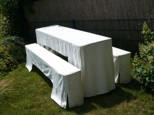 Husse für Festzelt-Garnitur 50 cm in champagner