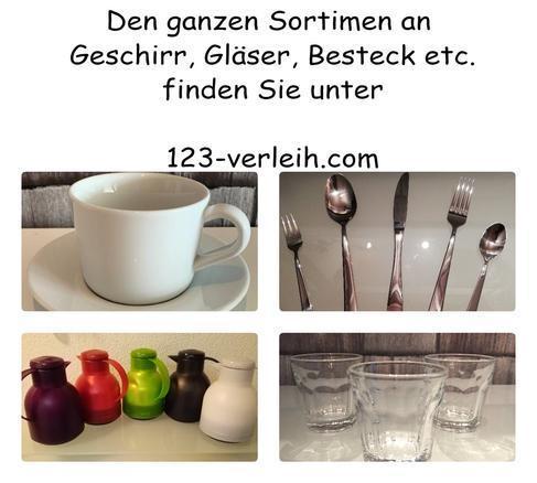 Geschirr mieten - Gläser, Besteck, Teller & Tassen für Events