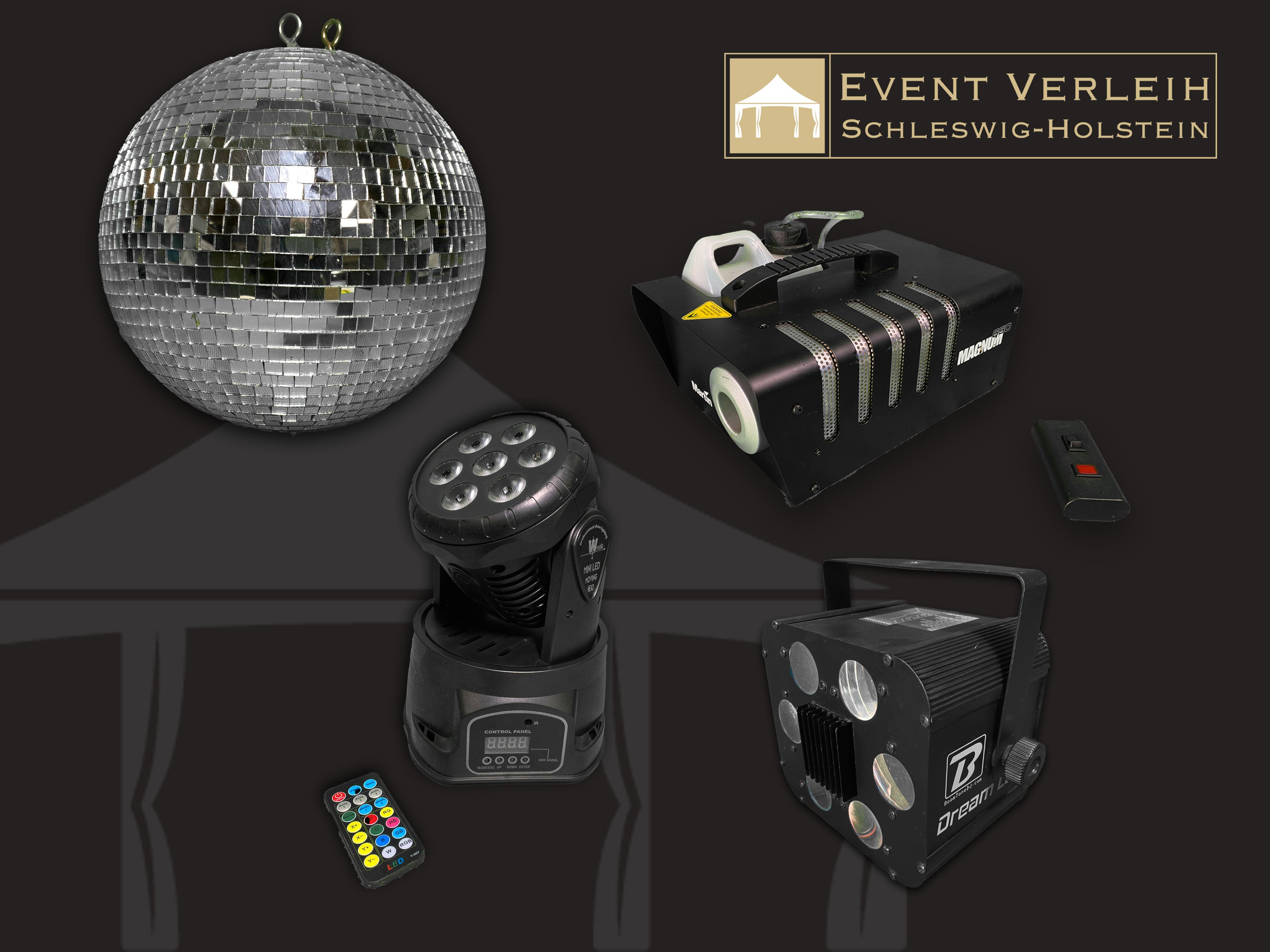 Lichttechnik mieten – Moving Heads, Nebelmaschine, Diskokugeln & LED-Lichteffekte für Partys
