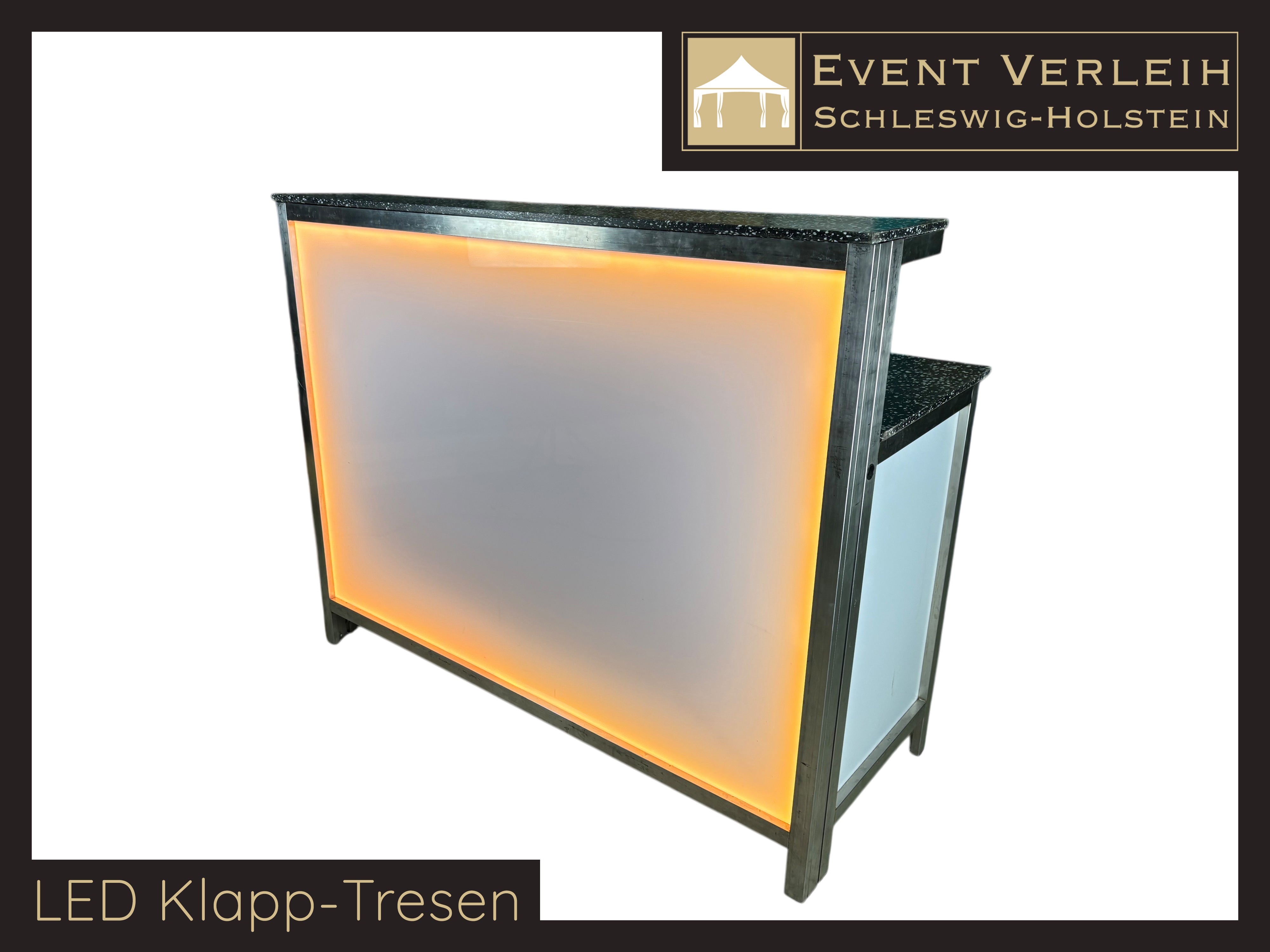 LED-Klapp-Tresen & Theke mieten – beleuchtete Bartheke aus Edelstahl mit Farbwechsel – 2