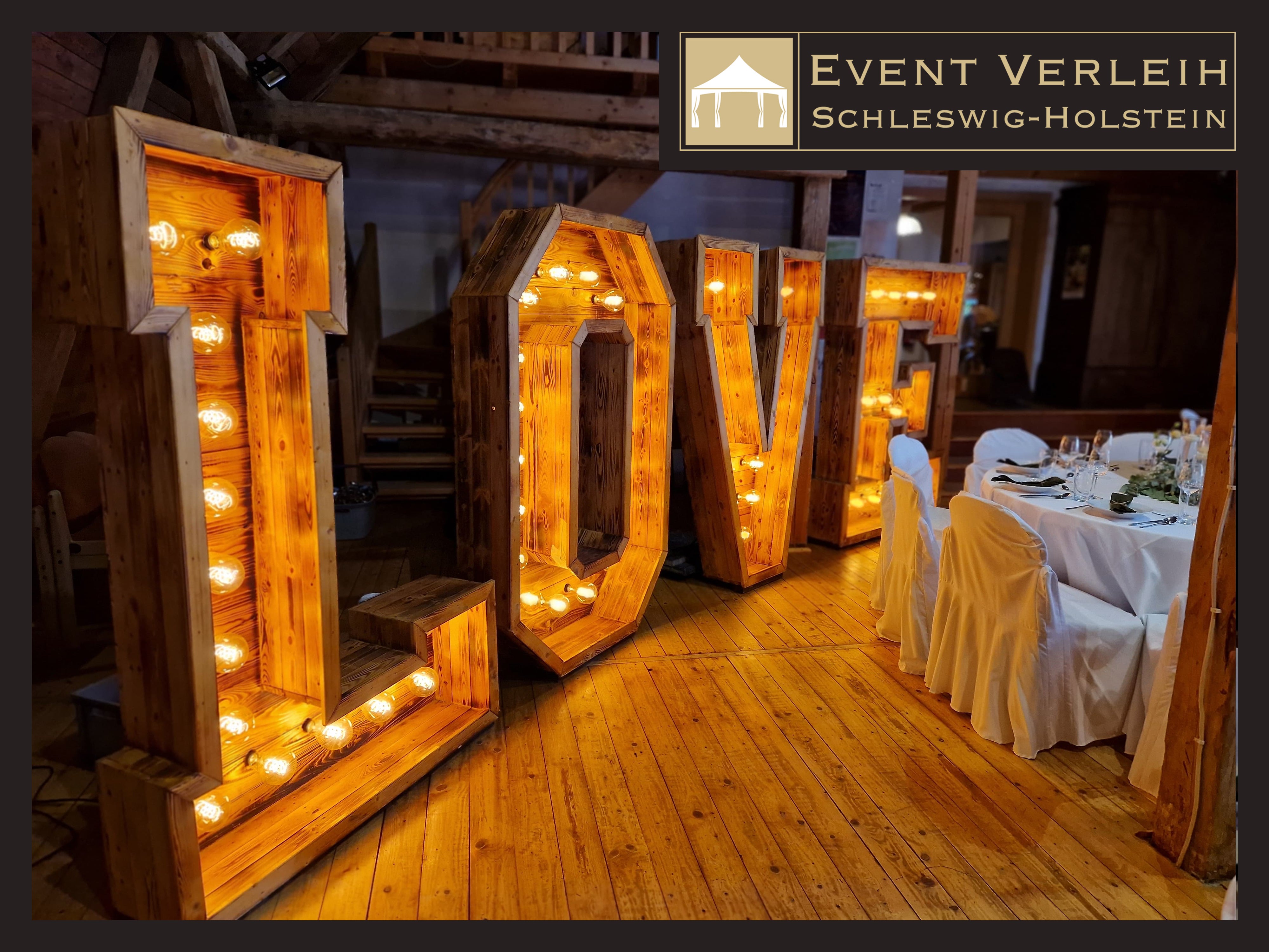 XXL Love Letters mieten – 1,9 m beleuchteter LOVE-Schriftzug für Hochzeiten, innen & außen – 2
