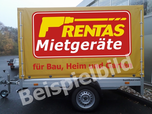 Anhänger mit Plane, zul. GG 750 kg, Nutzlast max. 500 kg, Ladefläche 2,50 x 1,25 m – 2