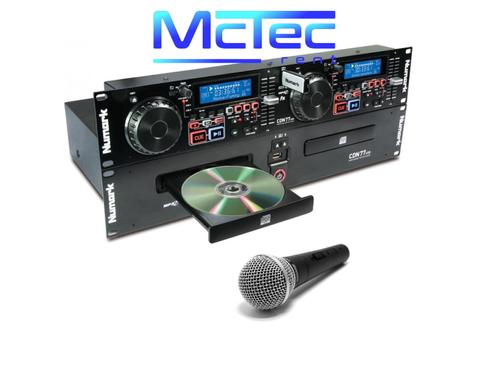 DJ Doppel-CD-Player mieten – Numark CDN77 USB mit Mikrofon (Erweiterungs-Set)