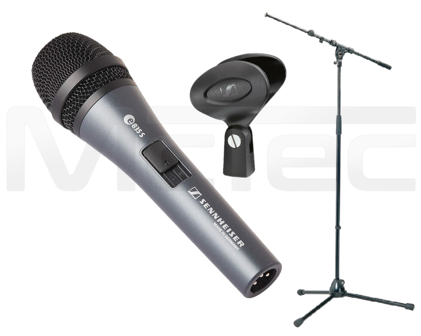 Mikrofon mieten – Sennheiser e835s für Sprache & Gesang inkl. K&M Mikrofonstativ