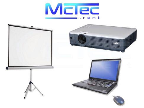 Beamer-Set mit Laptop & Leinwand mieten – Sanyo 3000 ANSI Lumen, Lenovo T420