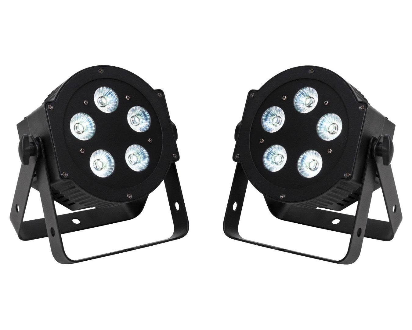 Lichtset F mieten – 2x ADJ LED Scheinwerfer + Seifenblasenmaschine bis 30 Gäste – 2
