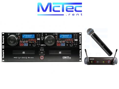 DJ Doppel-CD-Player mieten – Numark CDN77 USB mit Shure Funkmikrofon (Erweiterungs-Set) – 3