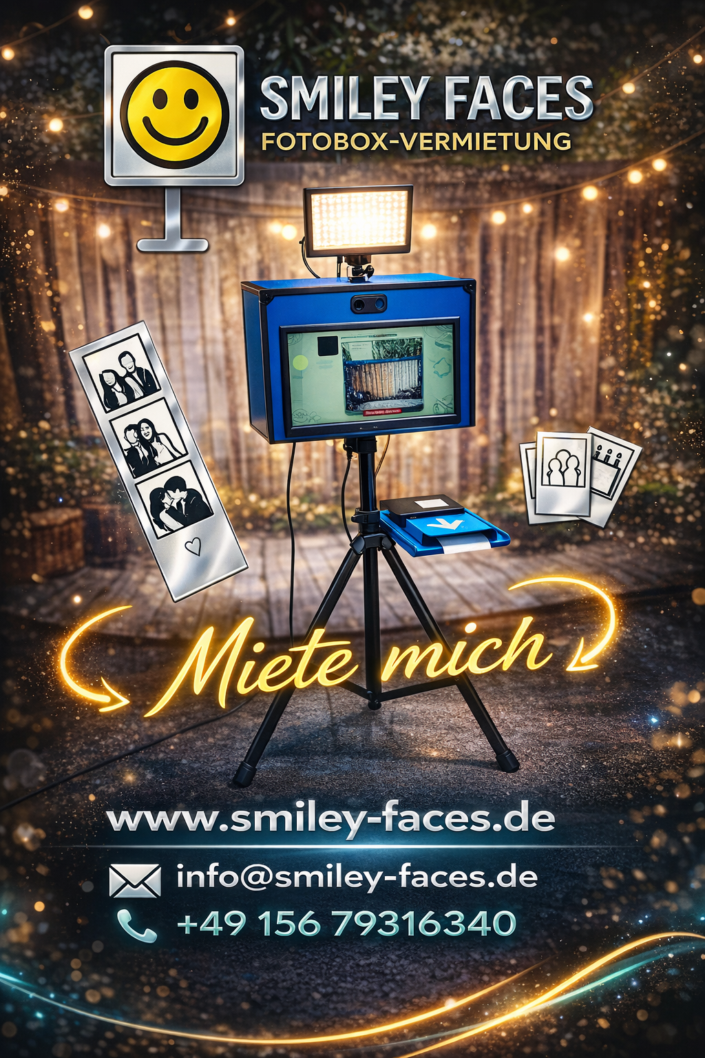 Fotobox mieten – mit Sofortdruck, Online-Galerie & Requisiten