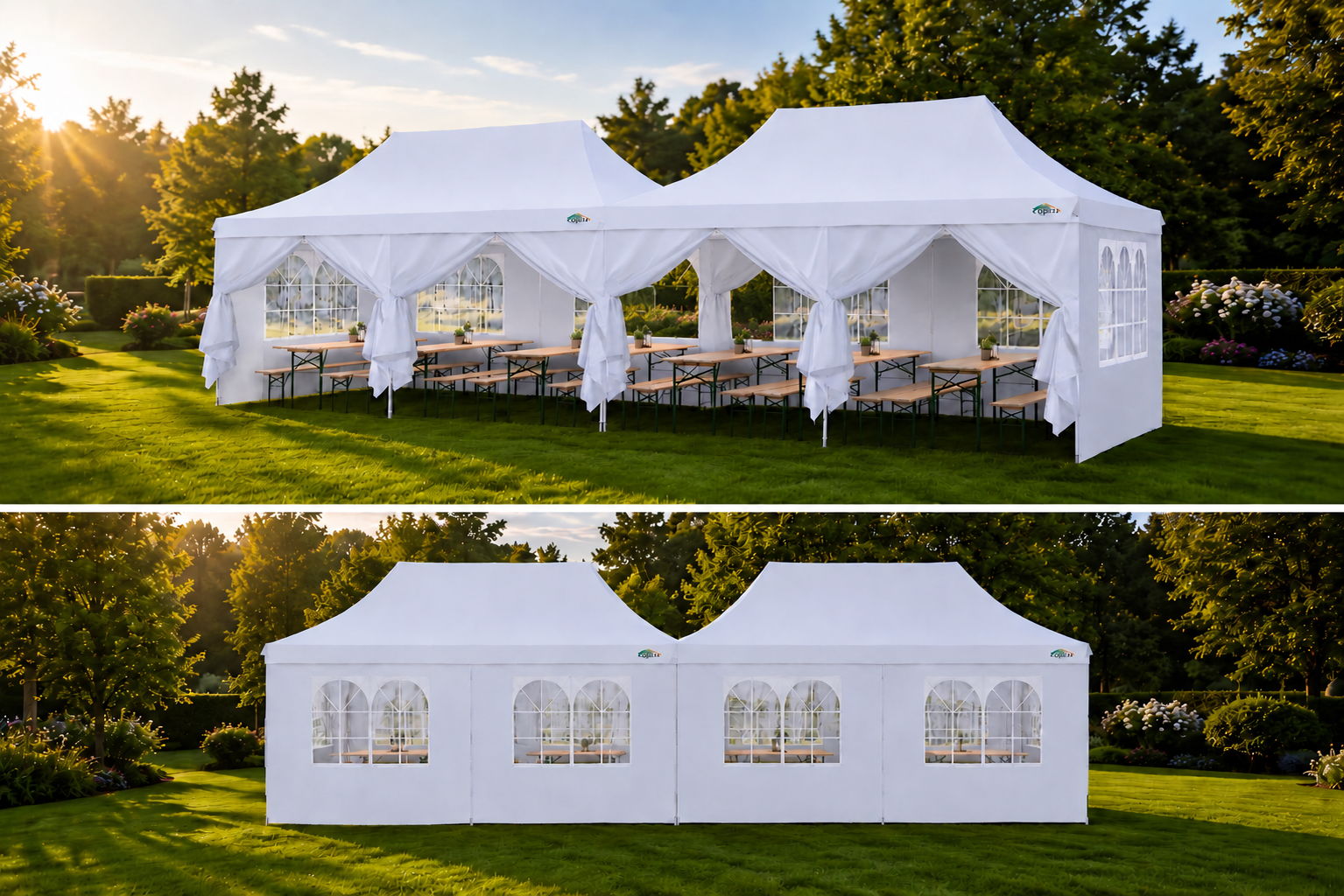 Faltpavillon 3x6 m mieten – weiß, wetterfest, flexibel kombinierbar – 2