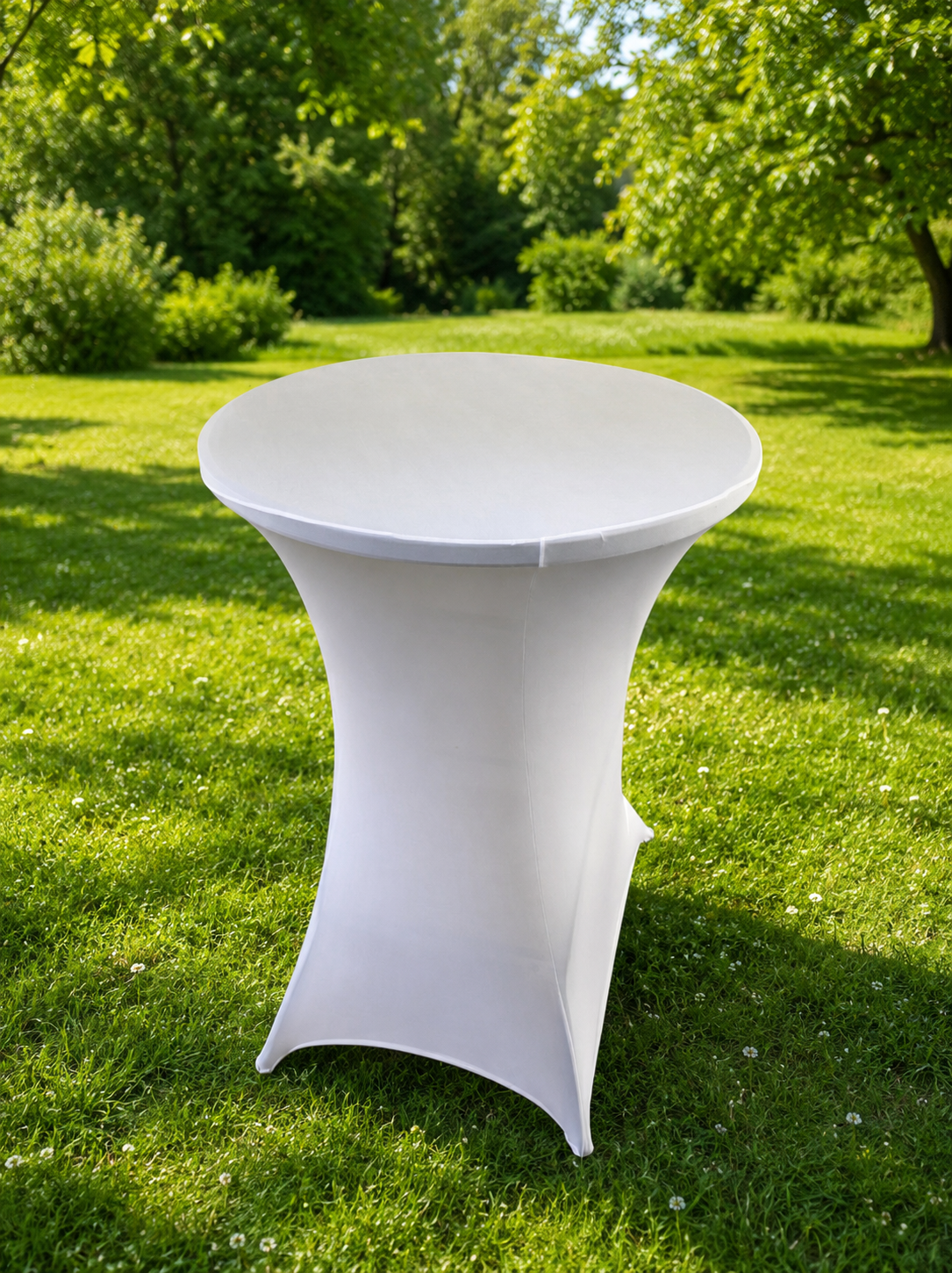 Stehtisch mieten 80x110 cm – stabil & modern, Husse optional