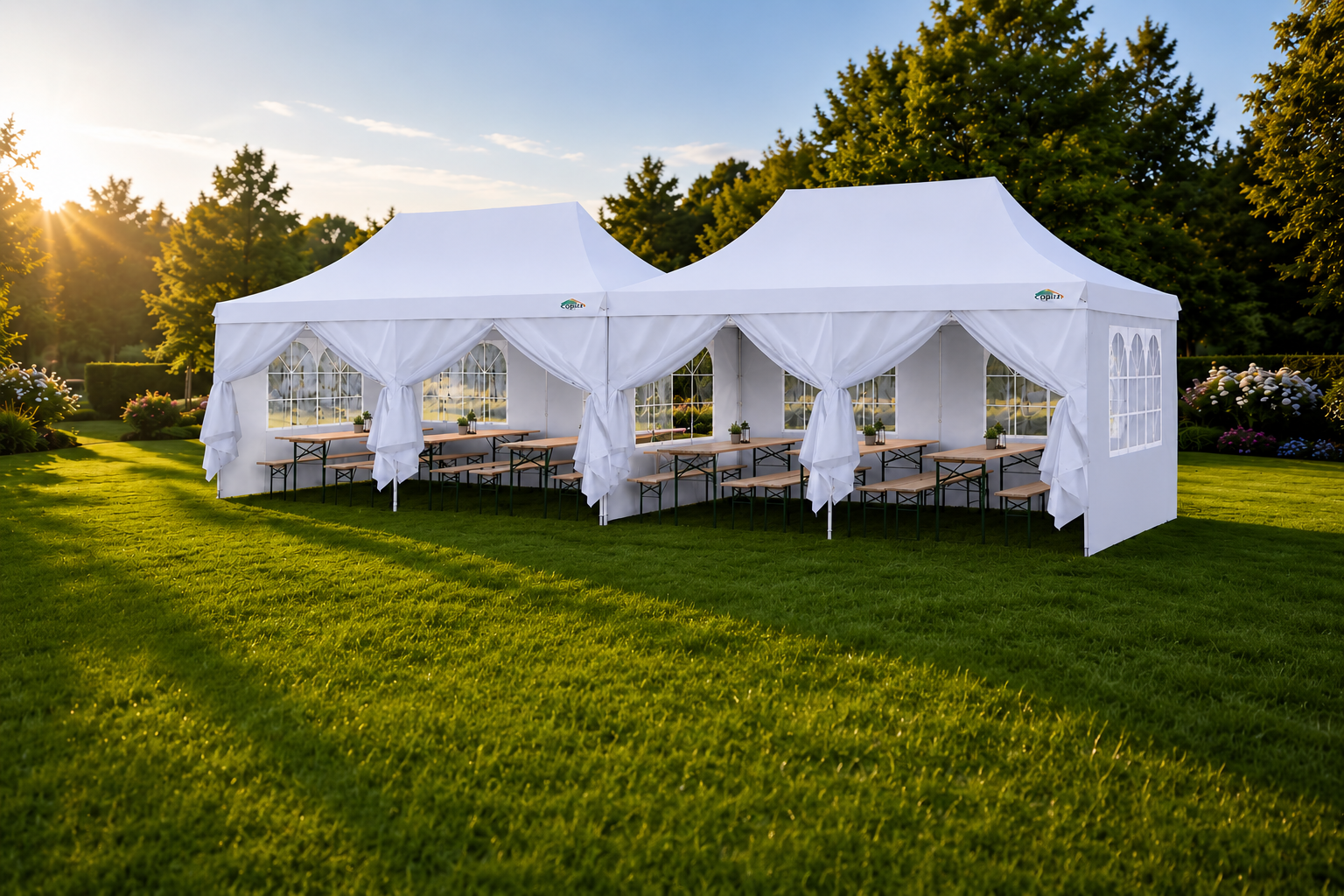 Faltpavillon 3x6 m mieten – weiß, wetterfest, flexibel kombinierbar – 3