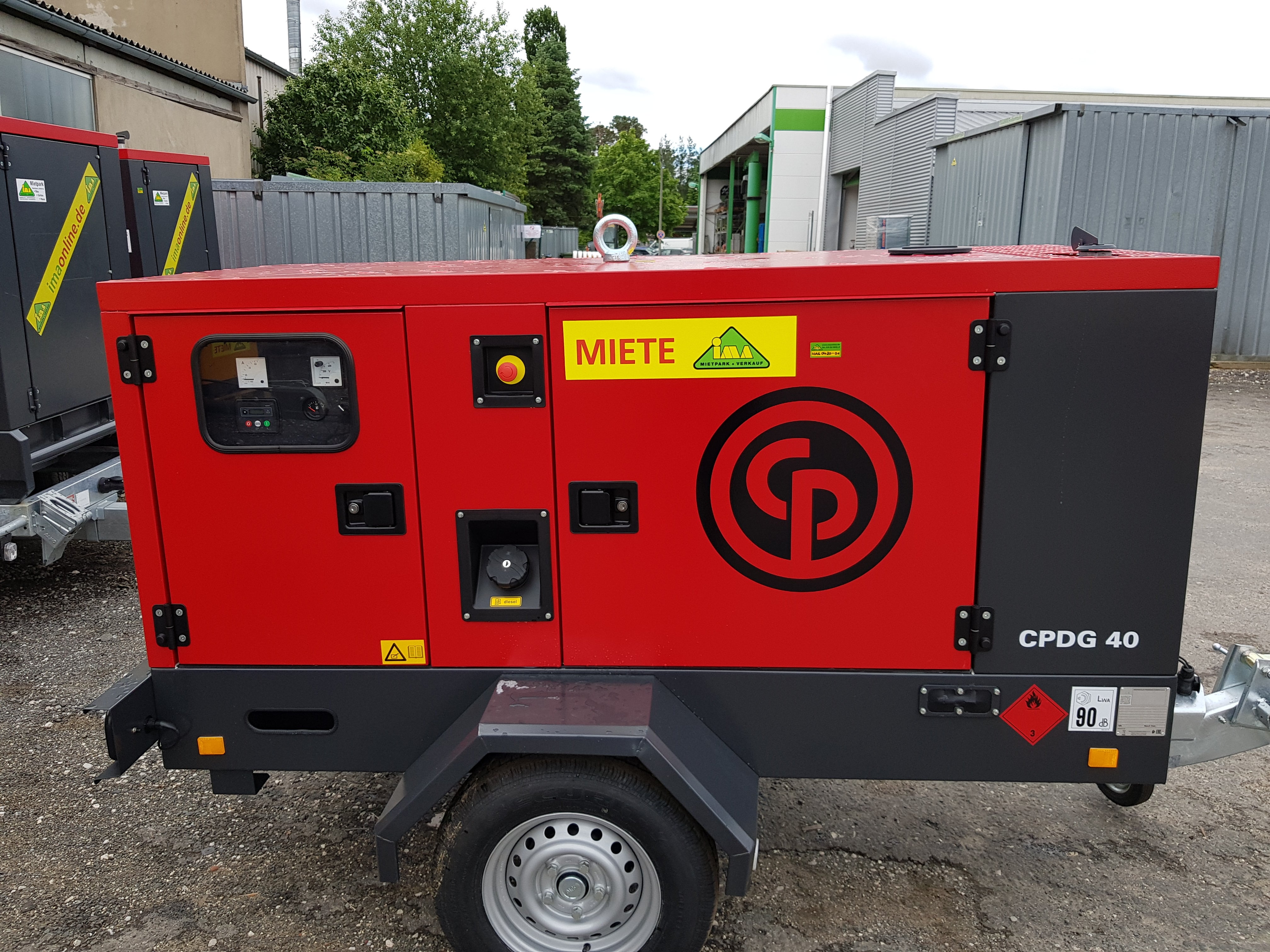 Generator mieten 42 kVA – Diesel-Stromerzeuger mit Fahrgestell