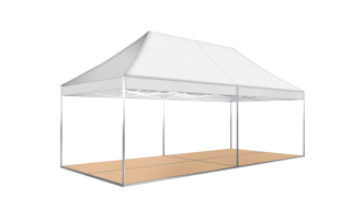 Faltzelt 4 x 8 m mieten – reinweiß, 32 m² mit Alu-Gestänge