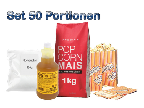 Popcorn-Zubehör Paket 50 mieten – Verbrauchsmaterial für ca. 50 Portionen