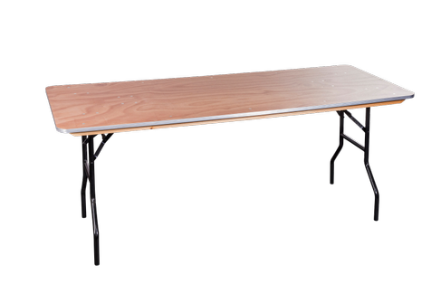 Banketttisch rechteckig mieten – 120 cm, klappbar, mit Alukante