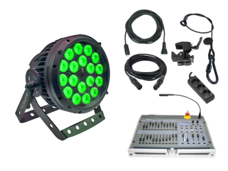 Zeltbeleuchtung Set 6 LED mieten – RGB Outdoor-Scheinwerfer DMX-fähig