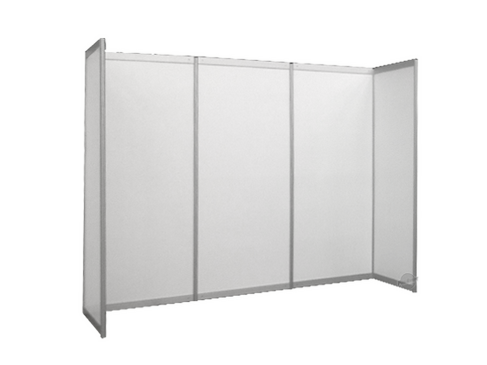 Messestellwand 1 m mieten – Alu-Trennwand weiß, beidseitig, 2,5 m hoch