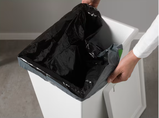 Abfalleimer weiß mit Deckel mieten – 42 L Standard-Eimer für Feste – 2