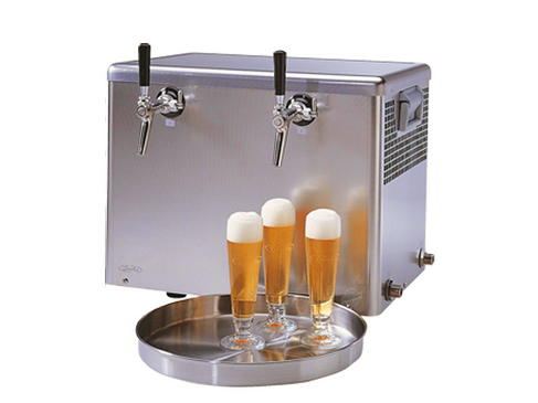 Zapfanlage mieten – Profi-Bierkühler mit 2 Zapfhähnen, ca. 60 l/h, 230 V